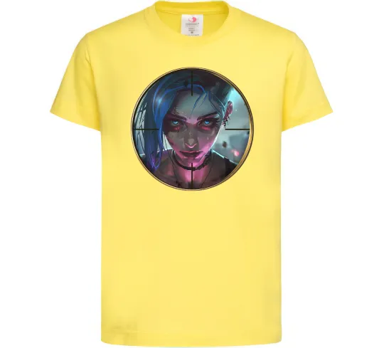 Дитяча футболка Аркейн Jinx Лимонний фото