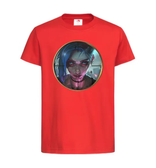 Детская футболка Аркейн Jinx Красный фото