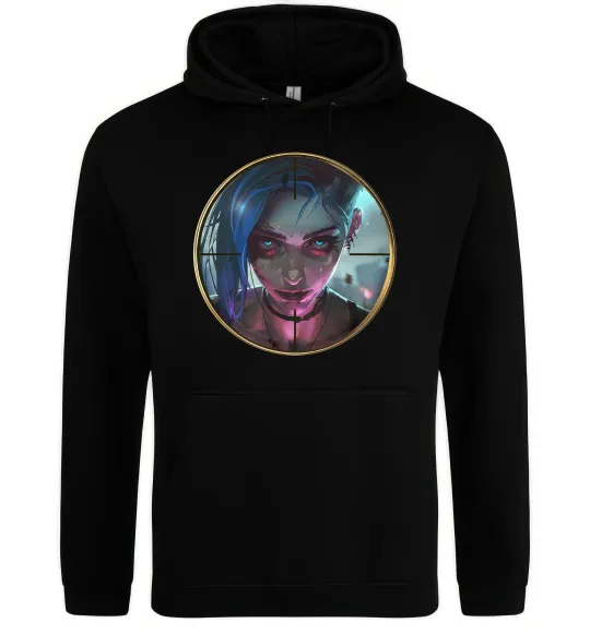 Чоловіча толстовка (худі) Аркейн Jinx Чорний фото