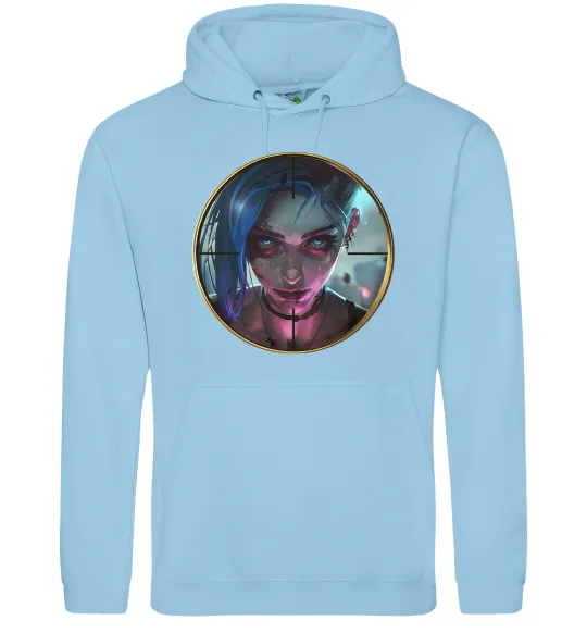 Чоловіча толстовка (худі) Аркейн Jinx Блакитний фото