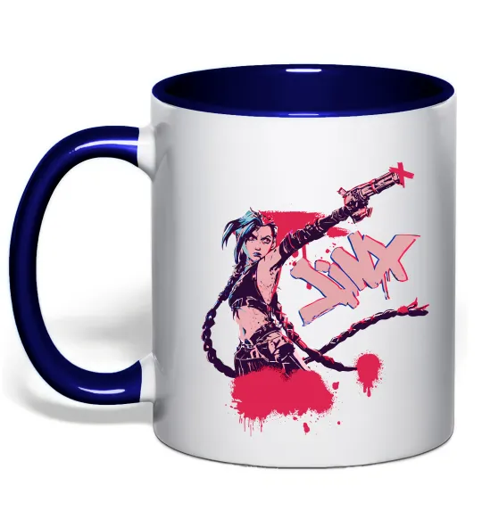 Чашка з кольоровою ручкою Jinx art Глибокий темно-синій фото