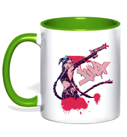 Чашка з кольоровою ручкою Jinx art Зелений фото