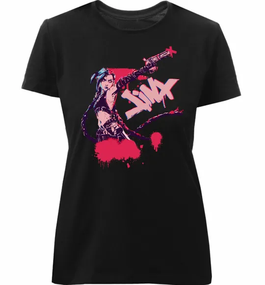 Жіноча преміум футболка Jinx art Чорний фото