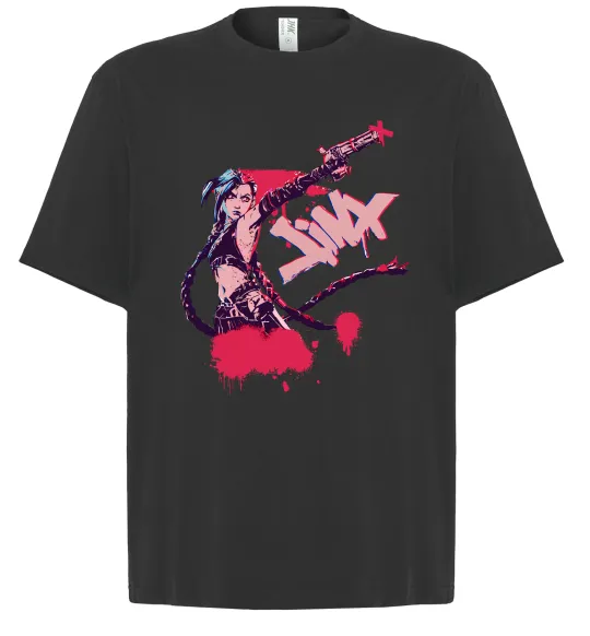 Футболка Оверсайз Jinx art Чорний фото