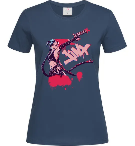 Жіноча футболка Jinx art Темно-синій фото