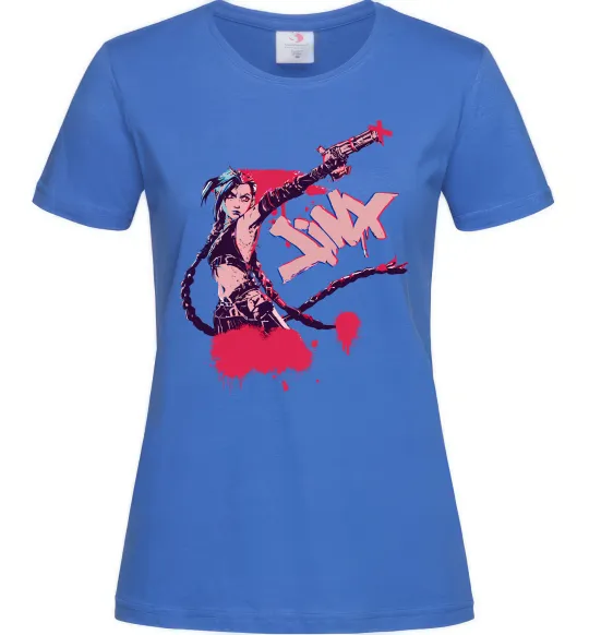 Жіноча футболка Jinx art Яскраво-синій фото