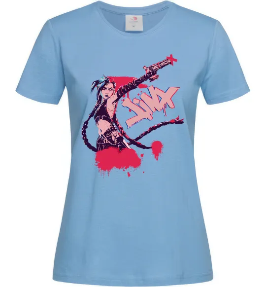 Жіноча футболка Jinx art Блакитний фото