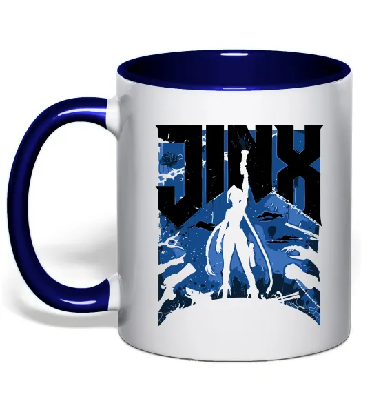 Чашка з кольоровою ручкою Jinx Глибокий темно-синій фото