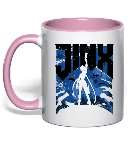 Чашка з кольоровою ручкою Jinx Ніжно рожевий фото