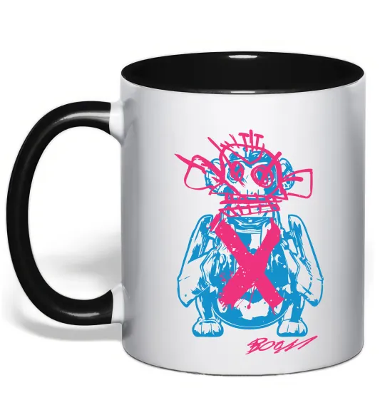 Чашка з кольоровою ручкою Monkey Jinx Чорний фото