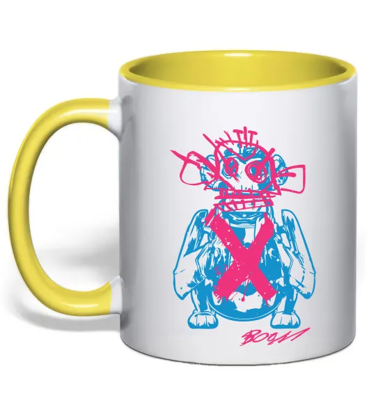 Чашка с цветной ручкой Monkey Jinx Лимонный фото