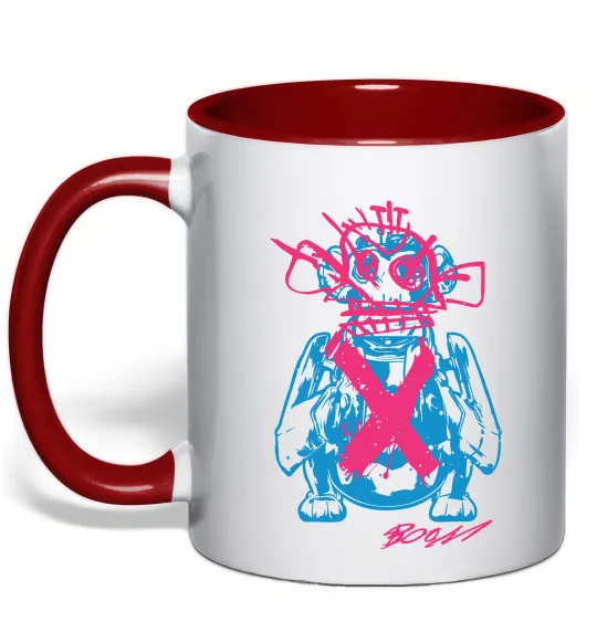 Чашка з кольоровою ручкою Monkey Jinx Червоний фото