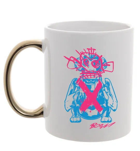 Чашка з кольоровою ручкою Monkey Jinx Золото фото