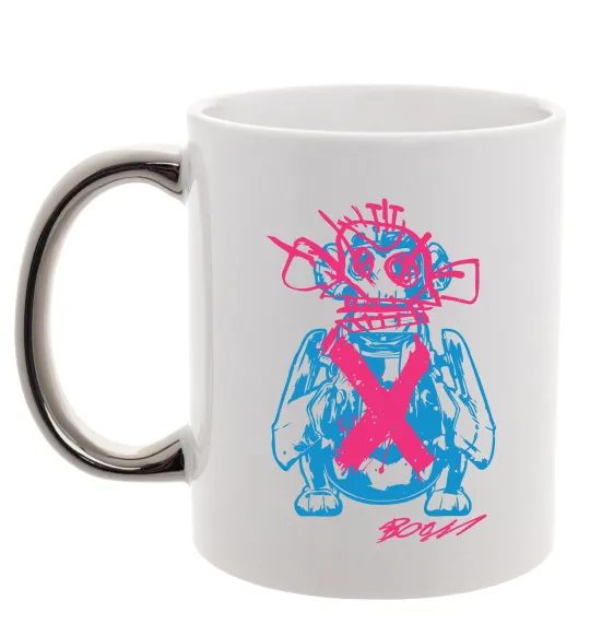 Чашка з кольоровою ручкою Monkey Jinx Срібло фото