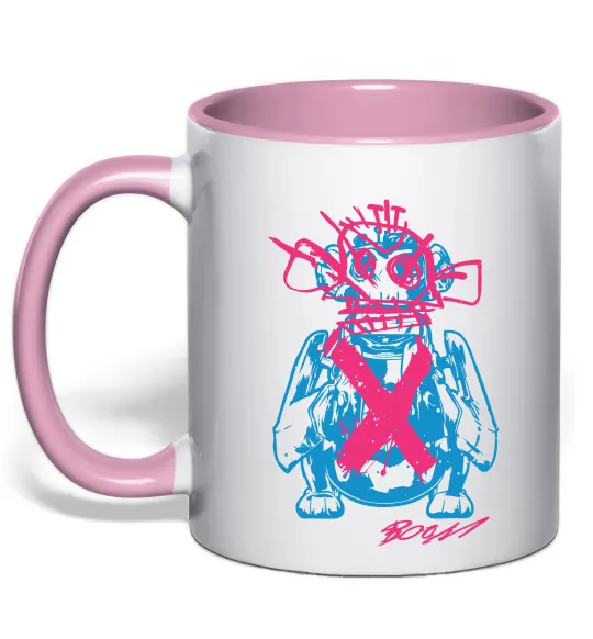 Чашка з кольоровою ручкою Monkey Jinx Ніжно рожевий фото