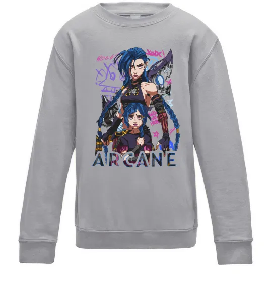 Дитячий світшот Arcane Jinx Powder Сірий меланж фото