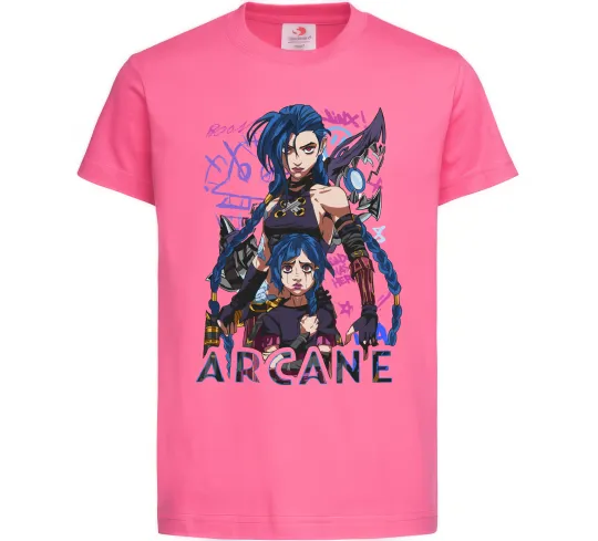 Дитяча футболка Arcane Jinx Powder Яскраво-рожевий фото