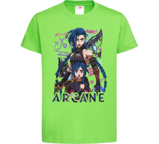 Дитяча футболка Arcane Jinx Powder Лаймовий фото