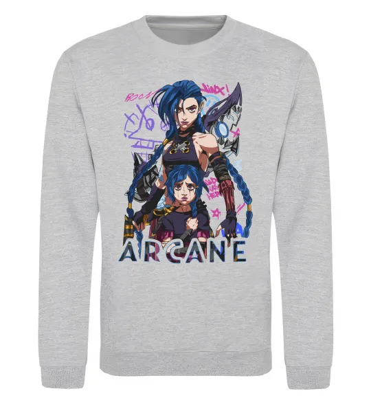 Світшот Arcane Jinx Powder Сірий меланж фото