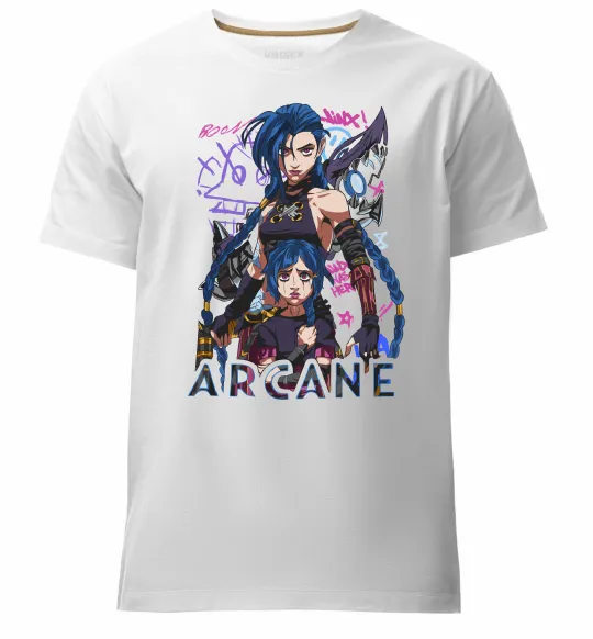 Чоловіча преміум футболка Arcane Jinx Powder Білий фото