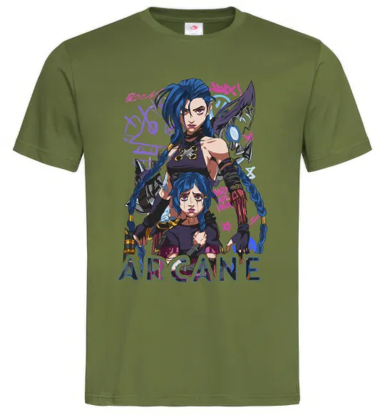 Чоловіча футболка Arcane Jinx Powder Оливковий фото