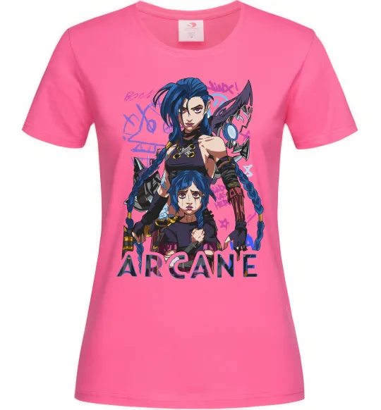 Жіноча футболка Arcane Jinx Powder Яскраво-рожевий фото