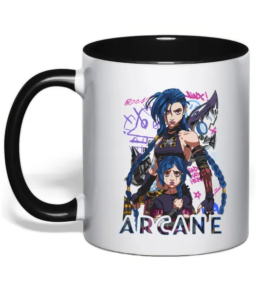 Чашка з кольоровою ручкою Arcane Jinx Powder Чорний фото