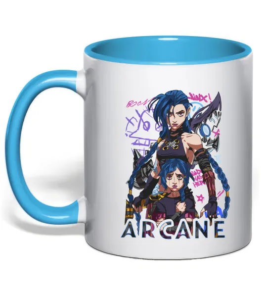 Чашка з кольоровою ручкою Arcane Jinx Powder Блакитний фото