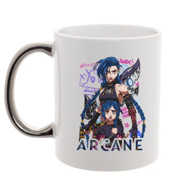 Чашка з кольоровою ручкою Arcane Jinx Powder Срібло фото