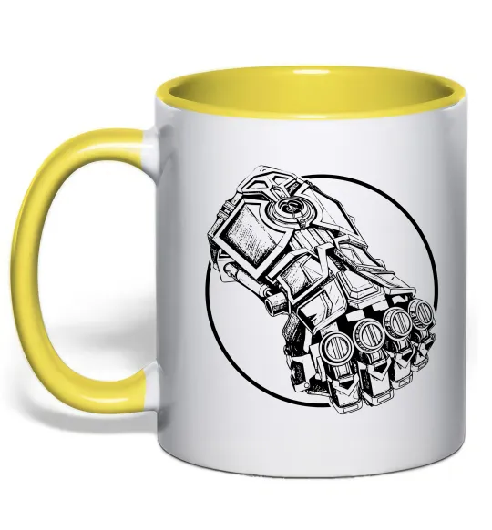 Чашка с цветной ручкой Arcane Vi fist Лимонный фото