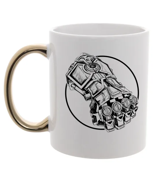 Чашка з кольоровою ручкою Arcane Vi fist Золото фото