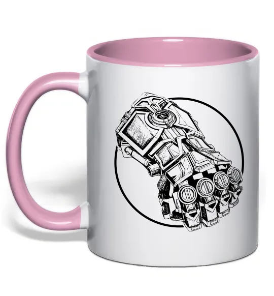 Чашка з кольоровою ручкою Arcane Vi fist Ніжно рожевий фото