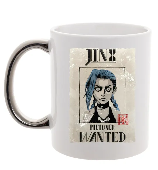 Чашка з кольоровою ручкою Jinx wanted Срібло фото