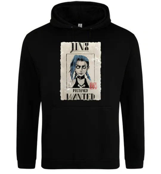 Чоловіча толстовка (худі) Jinx wanted Чорний фото
