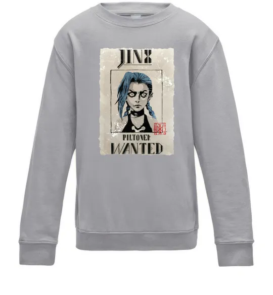 Дитячий світшот Jinx wanted Сірий меланж фото