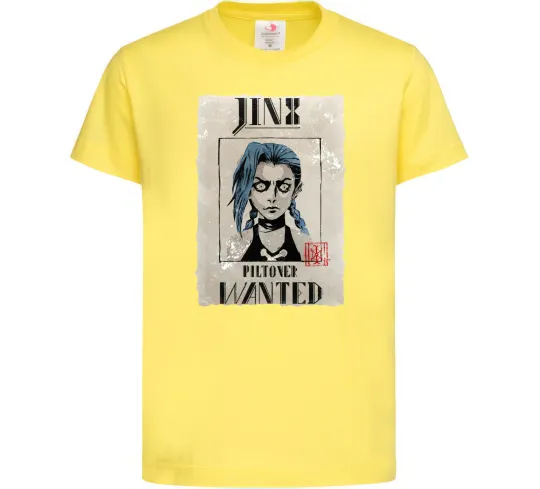 Дитяча футболка Jinx wanted Лимонний фото