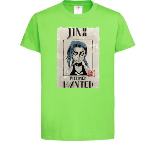 Дитяча футболка Jinx wanted Лаймовий фото
