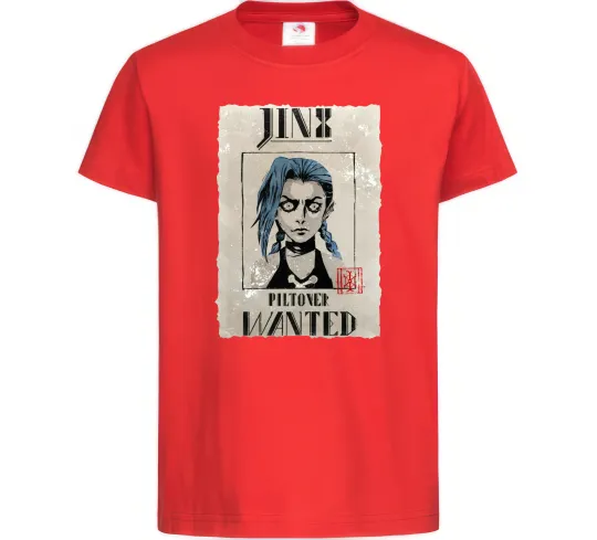 Дитяча футболка Jinx wanted Червоний фото