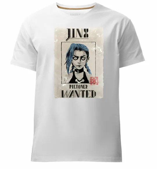 Чоловіча преміум футболка Jinx wanted Білий фото