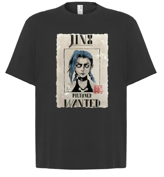 Футболка Оверсайз Jinx wanted Чорний фото