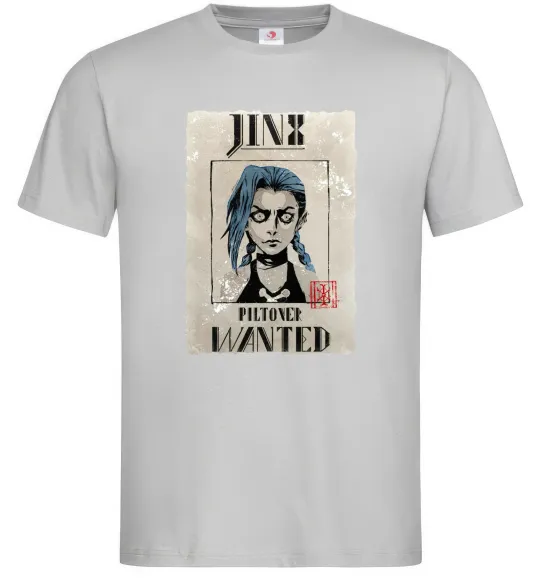 Чоловіча футболка Jinx wanted Сірий фото