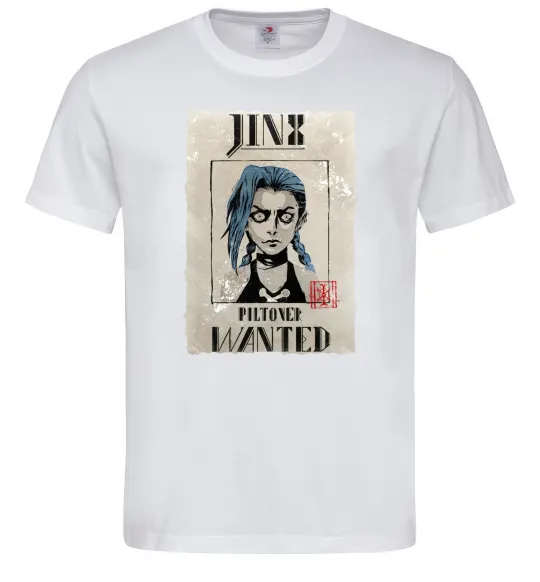 Чоловіча футболка Jinx wanted Білий фото