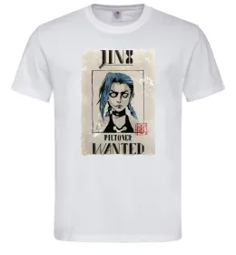 Чоловіча футболка Jinx wanted Білий фото