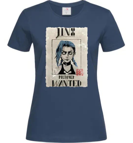 Жіноча футболка Jinx wanted Темно-синій фото
