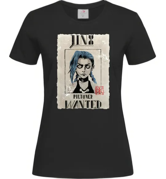 Жіноча футболка Jinx wanted Чорний фото