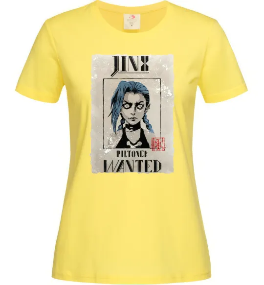 Жіноча футболка Jinx wanted Лимонний фото