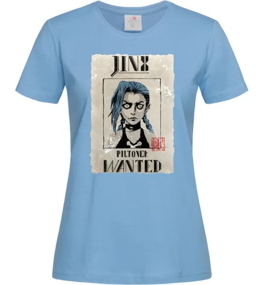 Жіноча футболка Jinx wanted Блакитний фото