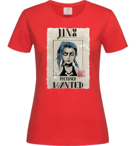 Жіноча футболка Jinx wanted Червоний фото