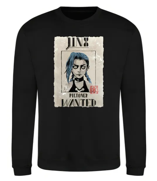 Світшот Jinx wanted Чорний фото