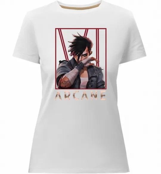 Жіноча преміум футболка Arcane Vi Білий фото